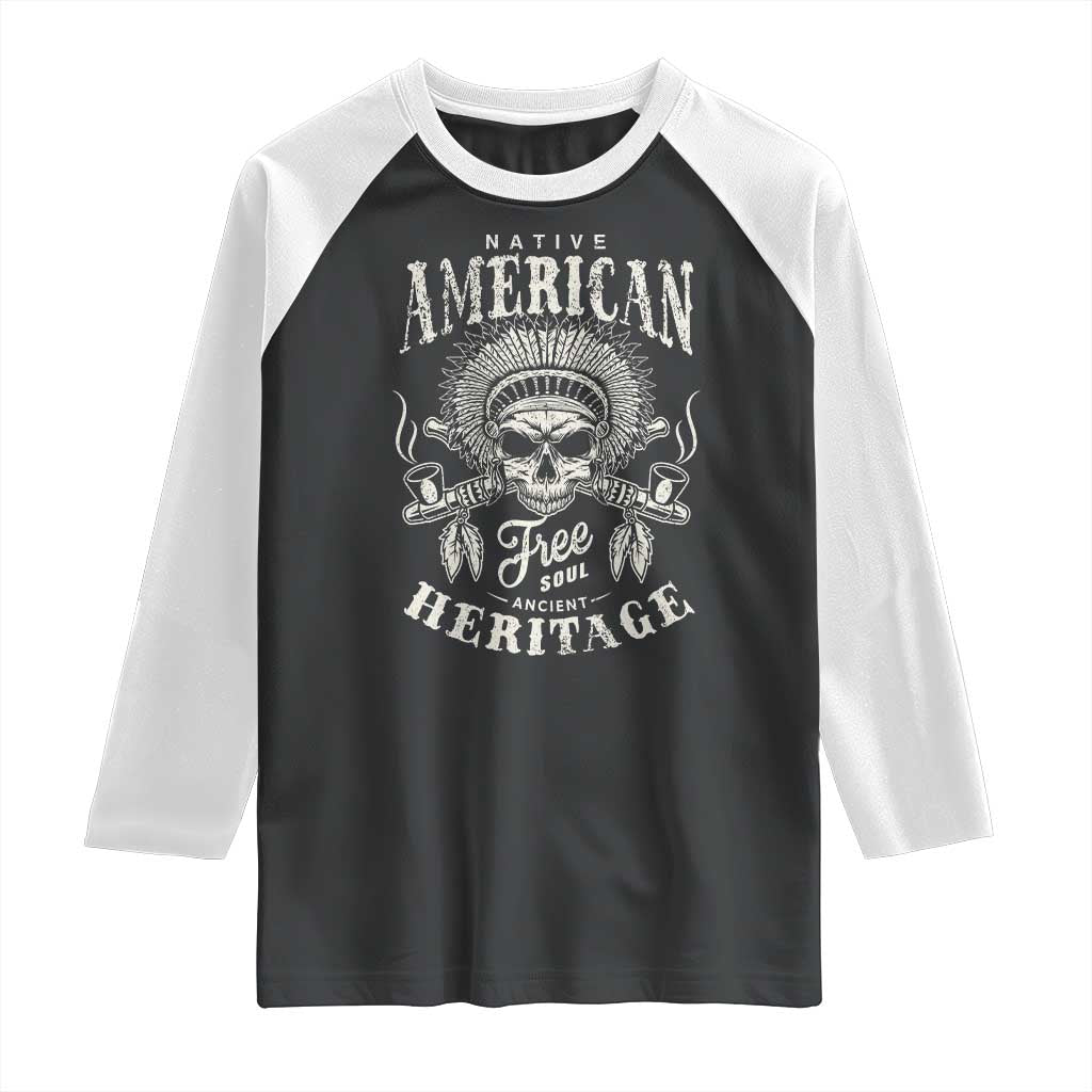 Native American Free Soul Ancient Heritage Raglan Shirt Vintage Indian American Chief TS11 Black White Print Your Wear