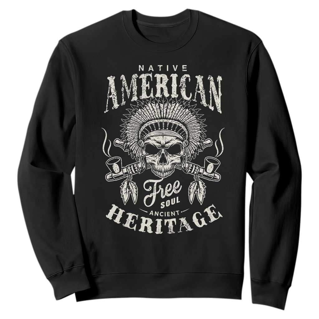 Native American Free Soul Ancient Heritage Sweatshirt Vintage Indian American Chief TS11 Black Print Your Wear