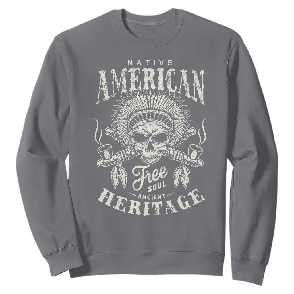 Native American Free Soul Ancient Heritage Sweatshirt Vintage Indian American Chief TS11 Charcoal Print Your Wear