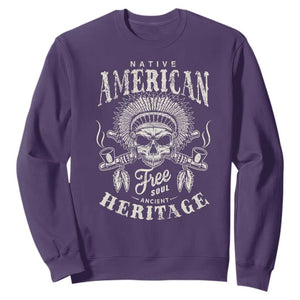 Native American Free Soul Ancient Heritage Sweatshirt Vintage Indian American Chief TS11 Purple Print Your Wear