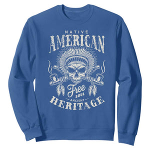 Native American Free Soul Ancient Heritage Sweatshirt Vintage Indian American Chief TS11 Royal Blue Print Your Wear