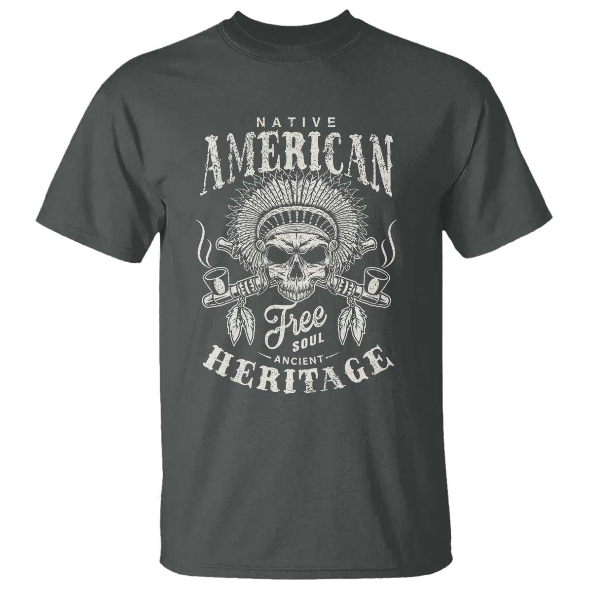 Native American Free Soul Ancient Heritage T Shirt Vintage Indian American Chief TS11 Dark Heather Print Your Wear