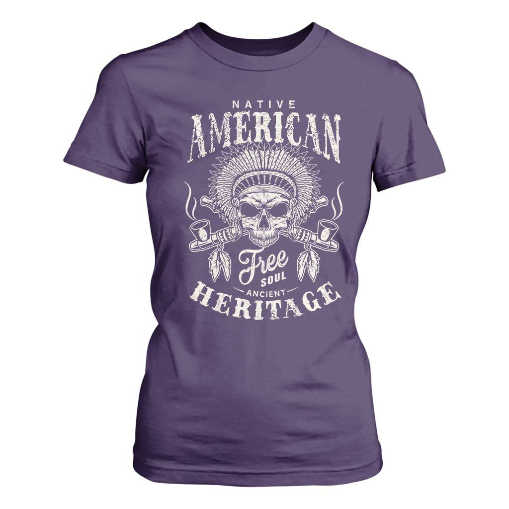 Native American Free Soul Ancient Heritage T Shirt For Women Vintage Indian American Chief TS11 Purple Print Your Wear