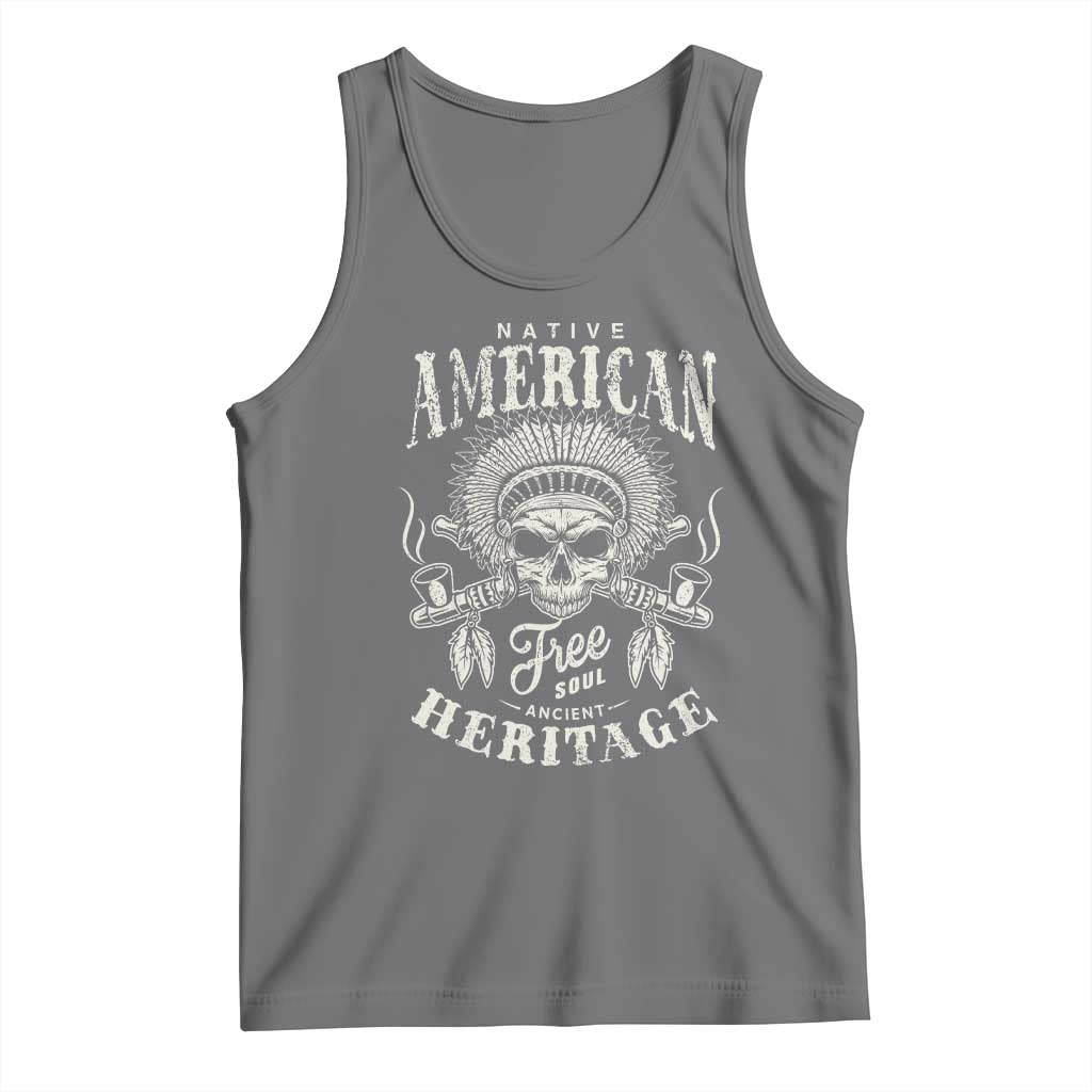 Native American Free Soul Ancient Heritage Tank Top Vintage Indian American Chief TS11 Black Heather Print Your Wear