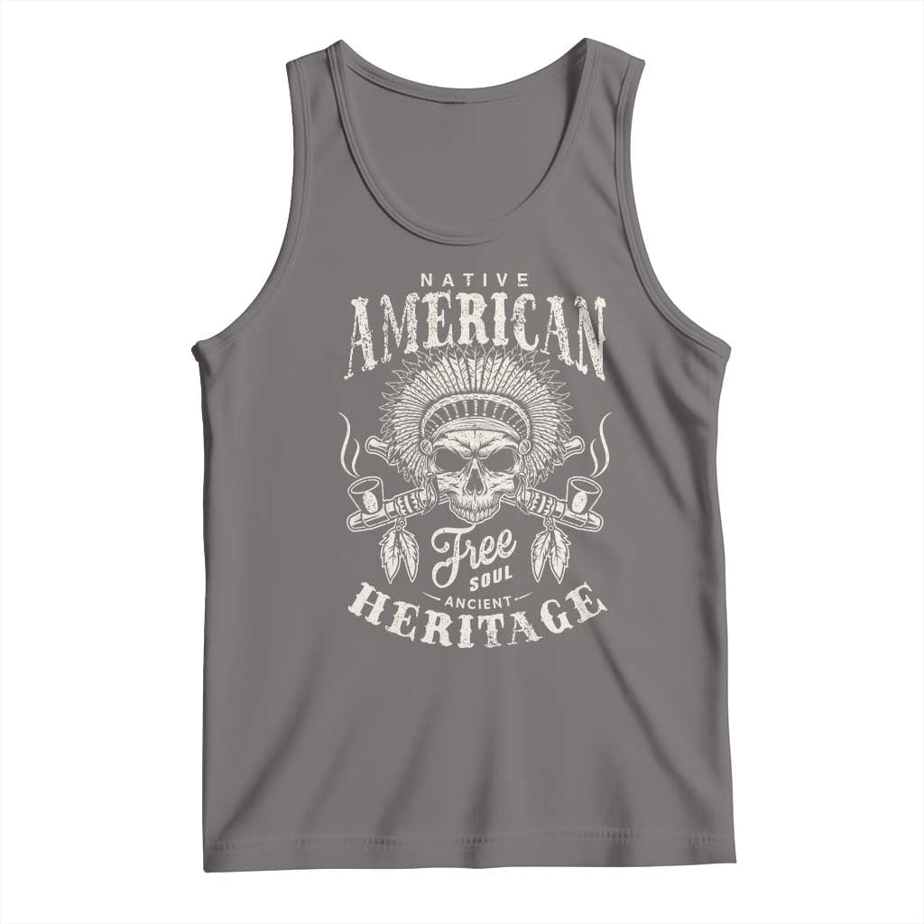Native American Free Soul Ancient Heritage Tank Top Vintage Indian American Chief TS11 Deep Heather Print Your Wear