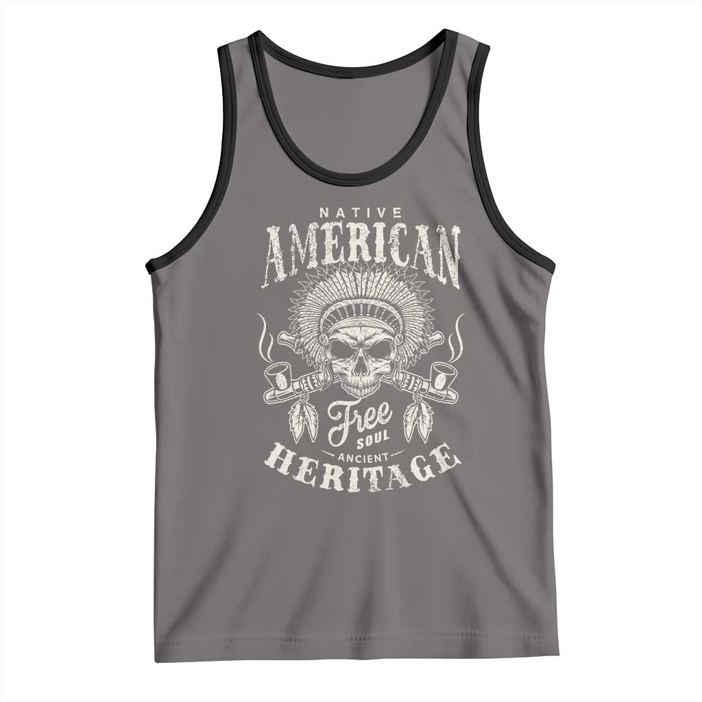 Native American Free Soul Ancient Heritage Tank Top Vintage Indian American Chief TS11 Deep Heather Black Print Your Wear