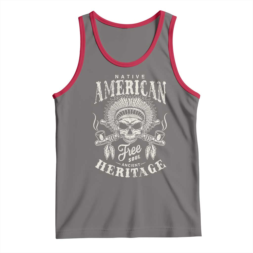 Native American Free Soul Ancient Heritage Tank Top Vintage Indian American Chief TS11 Deep Heather Red Print Your Wear