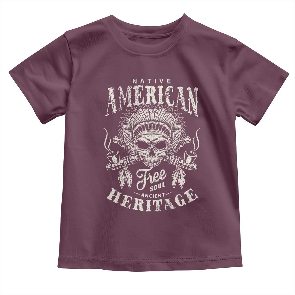 Native American Free Soul Ancient Heritage Toddler T Shirt Vintage Indian American Chief TS11 Maroon Print Your Wear