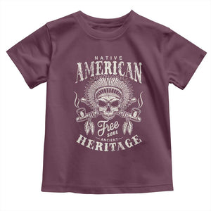 Native American Free Soul Ancient Heritage Toddler T Shirt Vintage Indian American Chief TS11 Maroon Print Your Wear