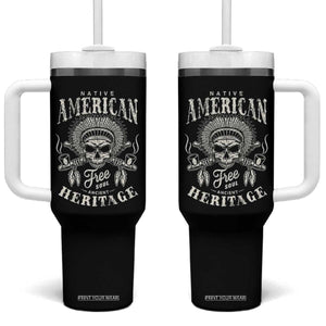 Native American Free Soul Ancient Heritage Tumbler With Handle Vintage Indian American Chief TS11 One Size: 40 oz Black Print Your Wear