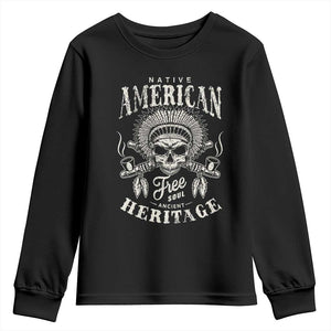 Native American Free Soul Ancient Heritage Youth Sweatshirt Vintage Indian American Chief TS11 Black Print Your Wear