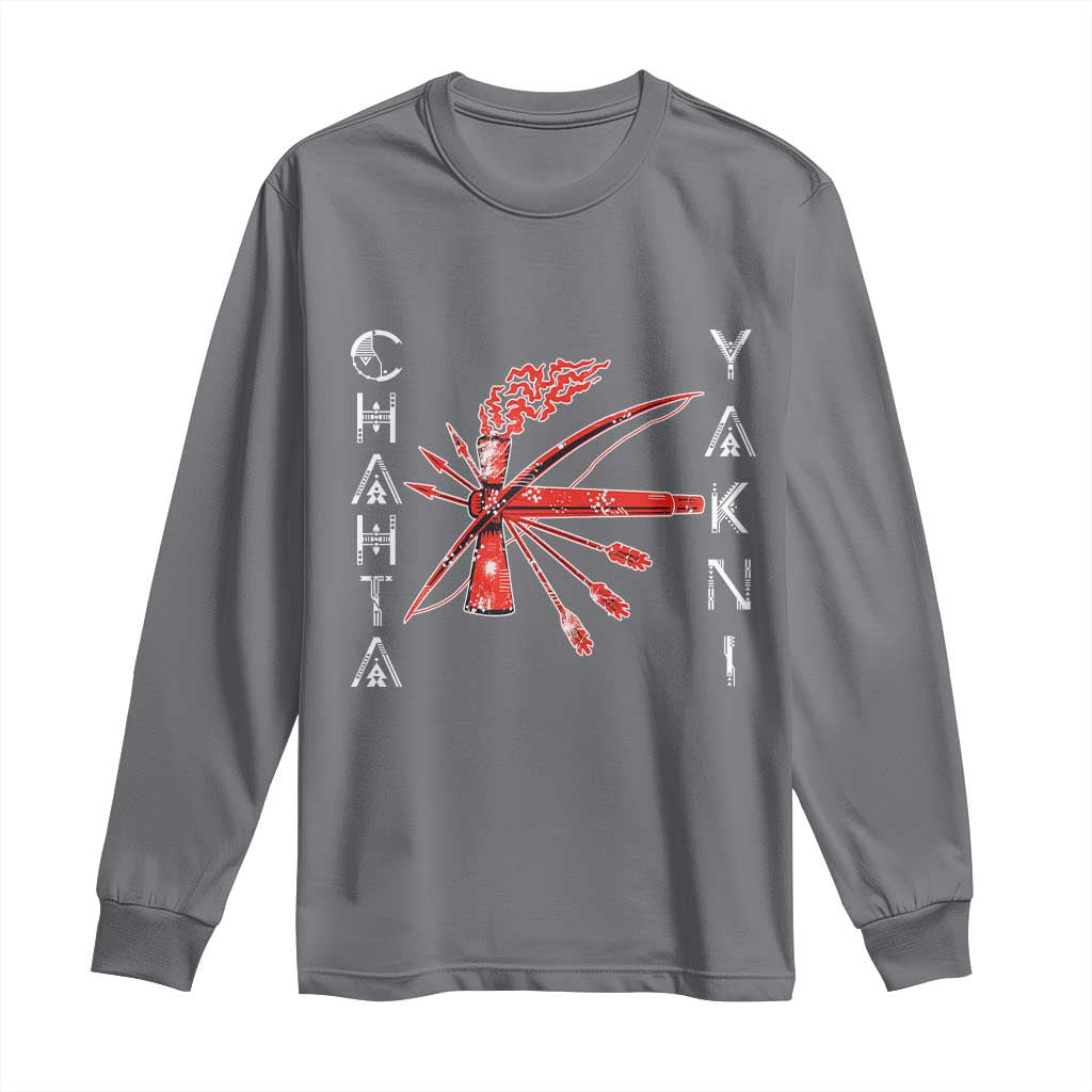 Chahta Yakni Tribe Long Sleeve Shirt Native American Indian Choctaw Nation Culture TS11 Charcoal Print Your Wear