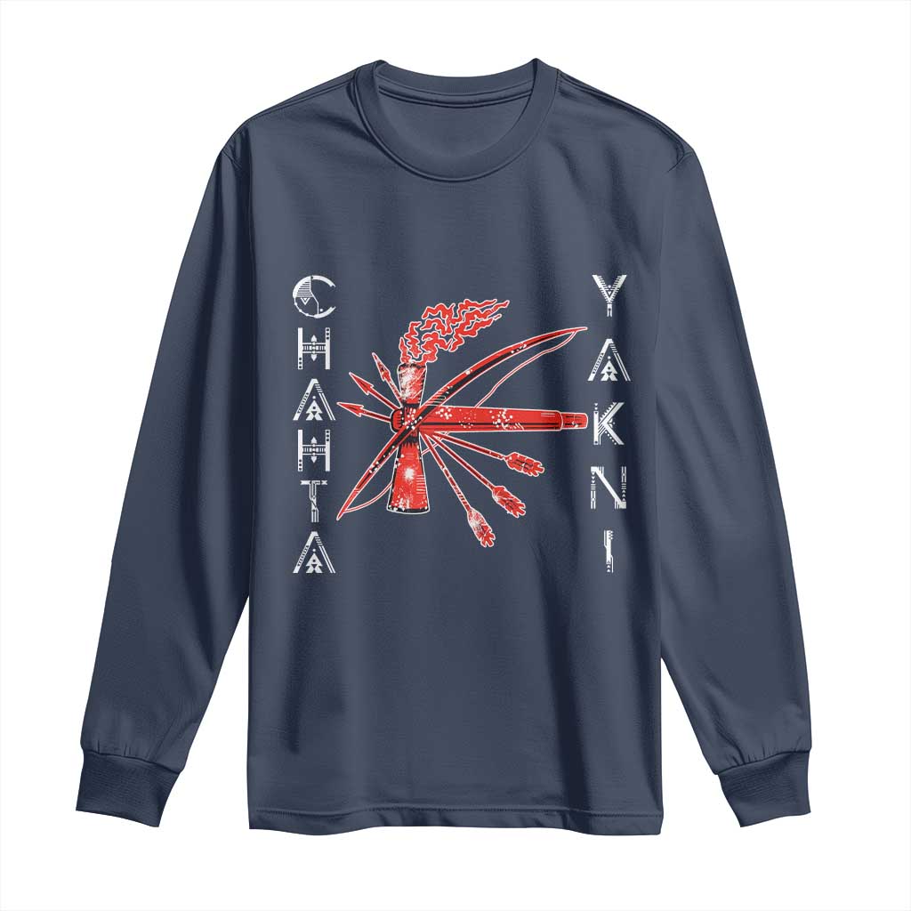 Chahta Yakni Tribe Long Sleeve Shirt Native American Indian Choctaw Nation Culture TS11 Navy Print Your Wear