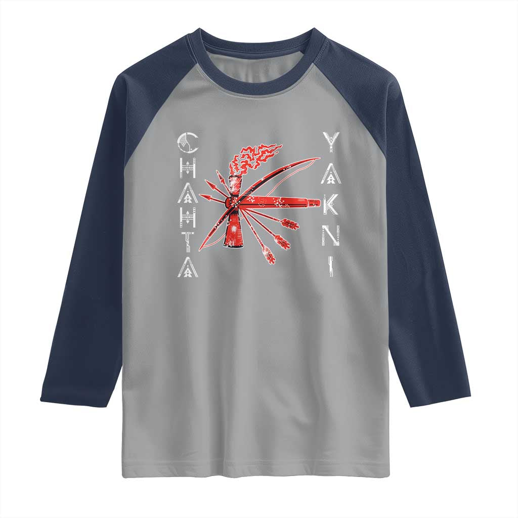 Chahta Yakni Tribe Raglan Shirt Native American Indian Choctaw Nation Culture TS11 Sport Gray Navy Print Your Wear