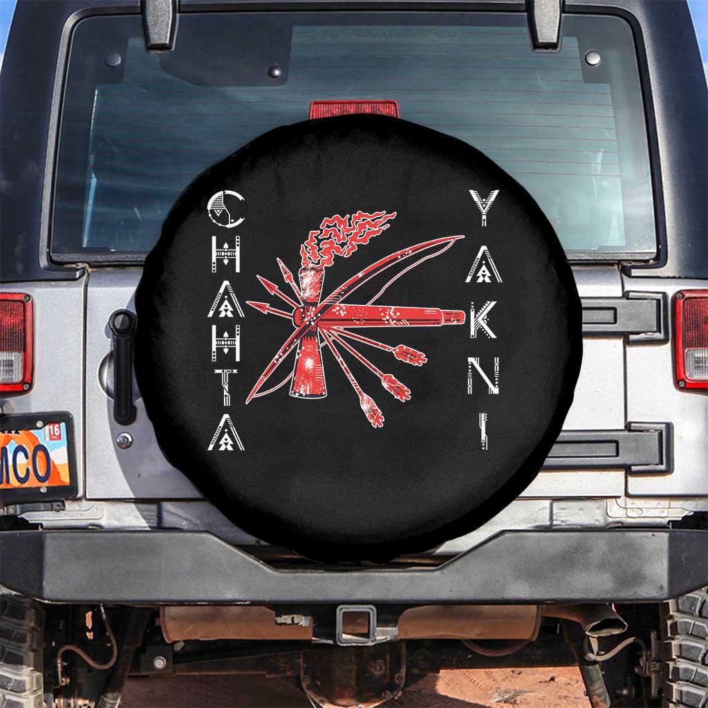 Chahta Yakni Tribe Spare Tire Cover Native American Indian Choctaw Nation Culture TS11 No hole Black Print Your Wear