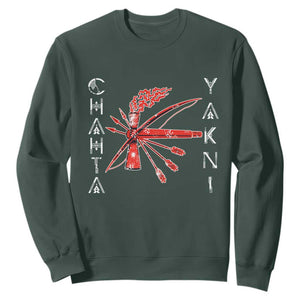Chahta Yakni Tribe Sweatshirt Native American Indian Choctaw Nation Culture TS11 Dark Forest Green Print Your Wear