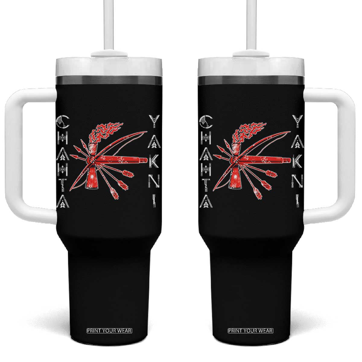 Chahta Yakni Tribe Tumbler With Handle Native American Indian Choctaw Nation Culture TS11 One Size: 40 oz Black Print Your Wear