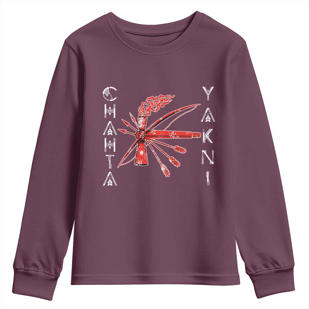 Chahta Yakni Tribe Youth Sweatshirt Native American Indian Choctaw Nation Culture TS11 Maroon Print Your Wear