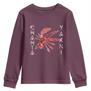 Chahta Yakni Tribe Youth Sweatshirt Native American Indian Choctaw Nation Culture TS11 Maroon Print Your Wear
