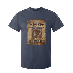Funny Wanted El Squatcho T Shirt For Kid Hide And Seek Champion Western Poncho Mexican Bigfoot TS11 Navy Print Your Wear