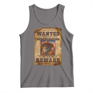 Funny Wanted El Squatcho Tank Top Hide And Seek Champion Western Poncho Mexican Bigfoot TS11 Deep Heather Print Your Wear