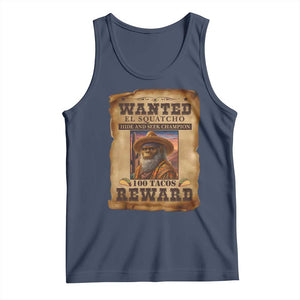 Funny Wanted El Squatcho Tank Top Hide And Seek Champion Western Poncho Mexican Bigfoot TS11 Navy Print Your Wear