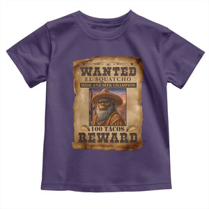 Funny Wanted El Squatcho Toddler T Shirt Hide And Seek Champion Western Poncho Mexican Bigfoot TS11 Purple Print Your Wear