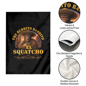 Funny The Burrito Bandito El Squatcho Garden Flag Western Poncho Mexican Bigfoot TS11 Print Your Wear