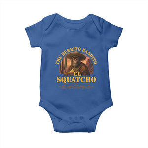 Funny The Burrito Bandito El Squatcho Baby Onesie Western Poncho Mexican Bigfoot TS11 Royal Blue Print Your Wear