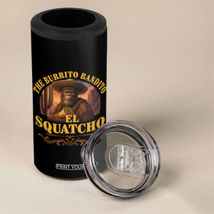 Funny The Burrito Bandito El Squatcho 4 in 1 Can Cooler Tumbler Western Poncho Mexican Bigfoot TS11 Print Your Wear