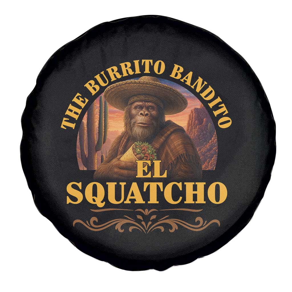 Funny The Burrito Bandito El Squatcho Spare Tire Cover Western Poncho Mexican Bigfoot TS11 Print Your Wear