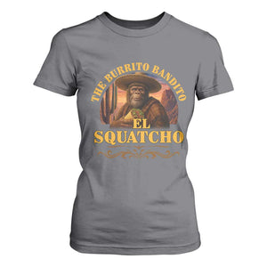 Funny The Burrito Bandito El Squatcho T Shirt For Women Western Poncho Mexican Bigfoot TS11 Charcoal Print Your Wear