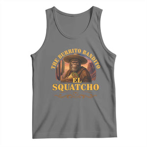 Funny The Burrito Bandito El Squatcho Tank Top Western Poncho Mexican Bigfoot TS11 Black Heather Print Your Wear