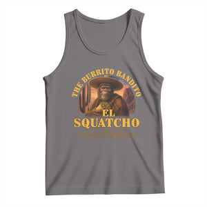 Funny The Burrito Bandito El Squatcho Tank Top Western Poncho Mexican Bigfoot TS11 Deep Heather Print Your Wear