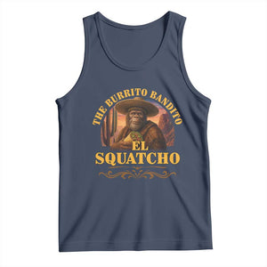 Funny The Burrito Bandito El Squatcho Tank Top Western Poncho Mexican Bigfoot TS11 Navy Print Your Wear