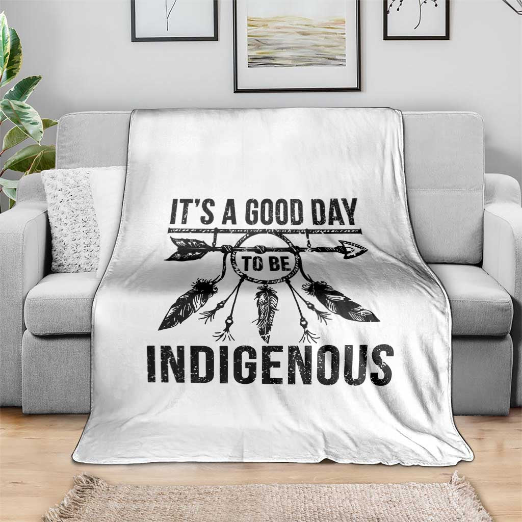 Native American Its A Good Day To Be Indigenous Throw Blanket Dreamcatcher Feathers TS11 Print Your Wear