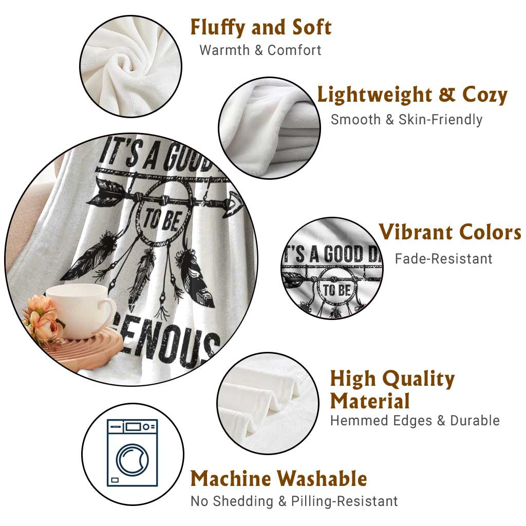 Native American Its A Good Day To Be Indigenous Throw Blanket Dreamcatcher Feathers TS11 Print Your Wear