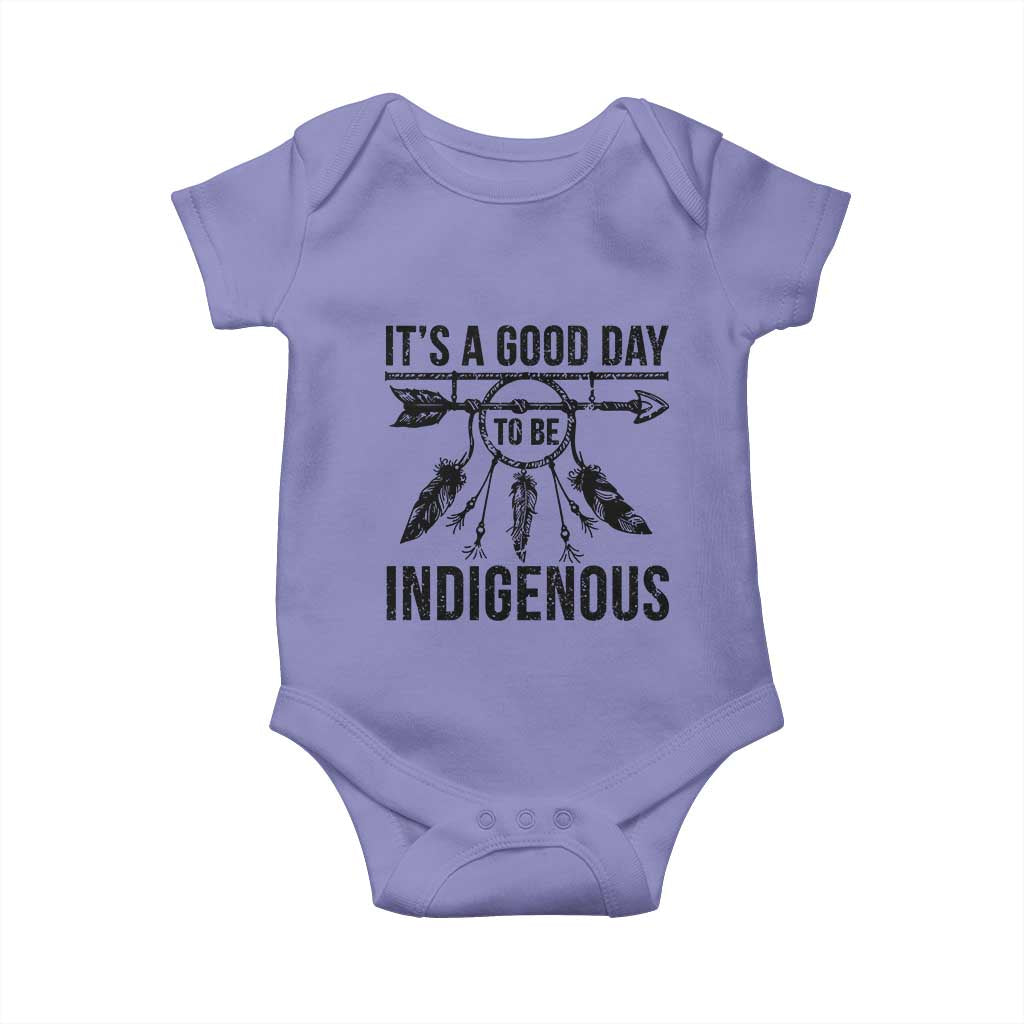 Native American Its A Good Day To Be Indigenous Baby Onesie Dreamcatcher Feathers TS11 Violet Print Your Wear