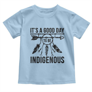 Native American Its A Good Day To Be Indigenous Toddler T Shirt Dreamcatcher Feathers TS11 Light Blue Print Your Wear