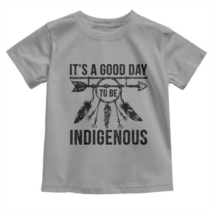 Native American Its A Good Day To Be Indigenous Toddler T Shirt Dreamcatcher Feathers TS11 Sport Gray Print Your Wear