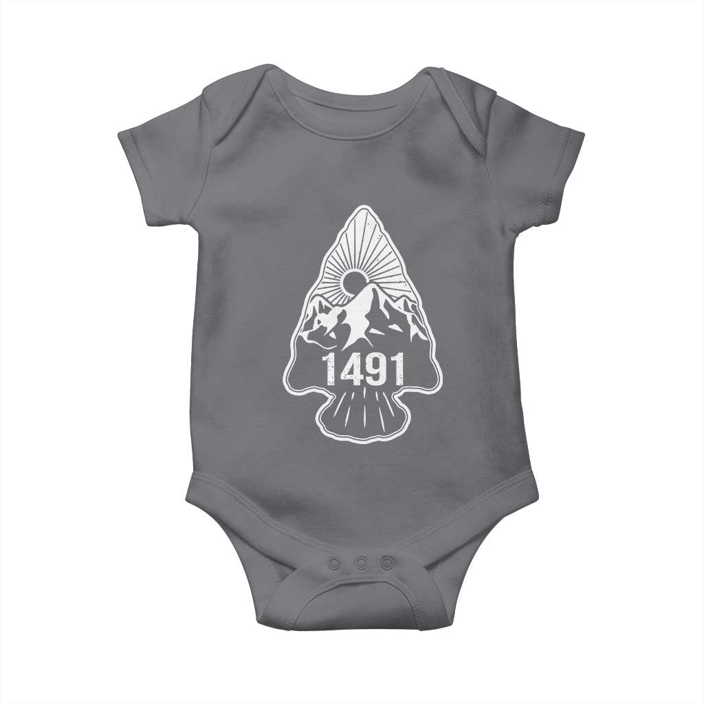 Proud Native American 1491 Pre Columbus Indigenous Arrowhead Baby Onesie TS11 Charcoal Print Your Wear