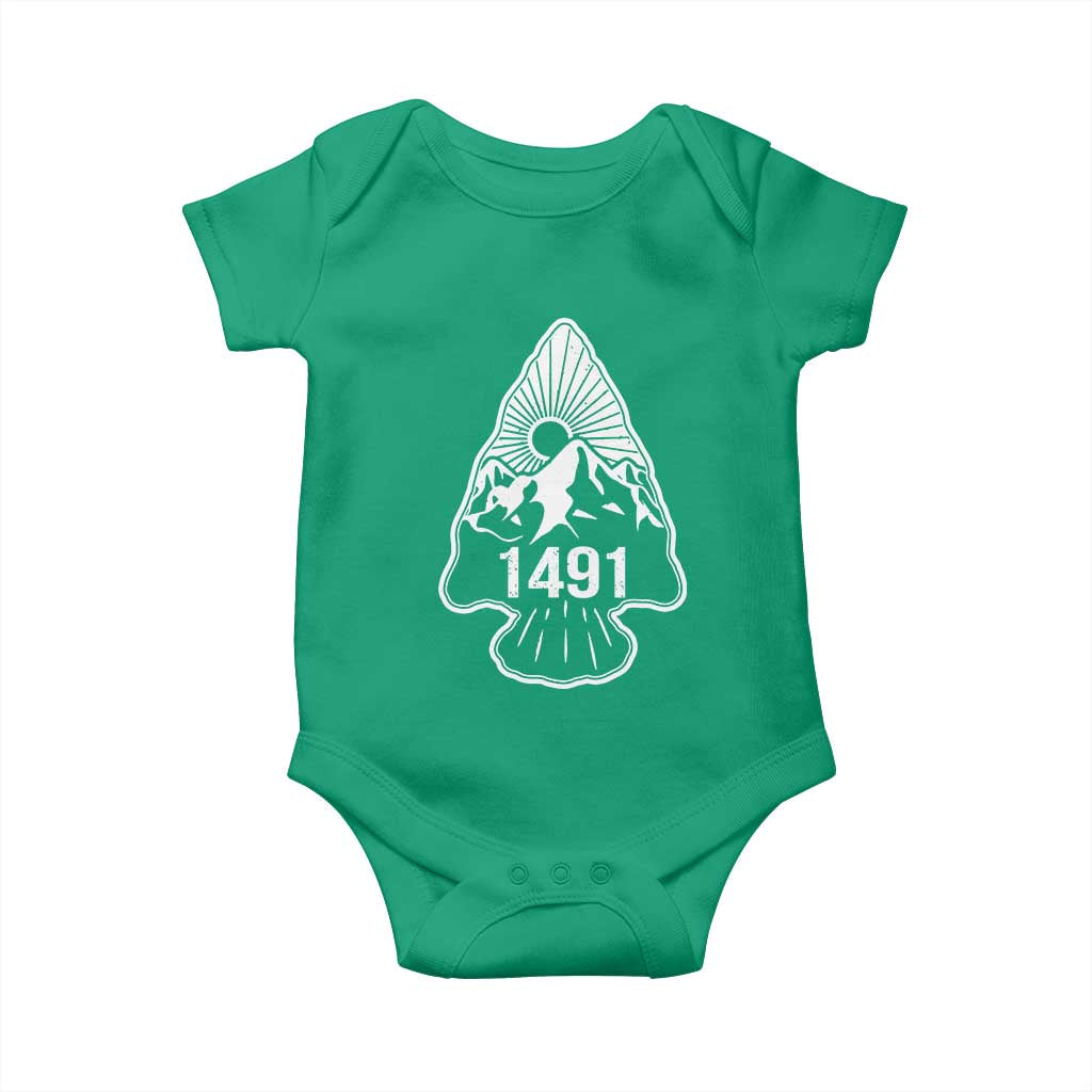 Proud Native American 1491 Pre Columbus Indigenous Arrowhead Baby Onesie TS11 Irish Green Print Your Wear
