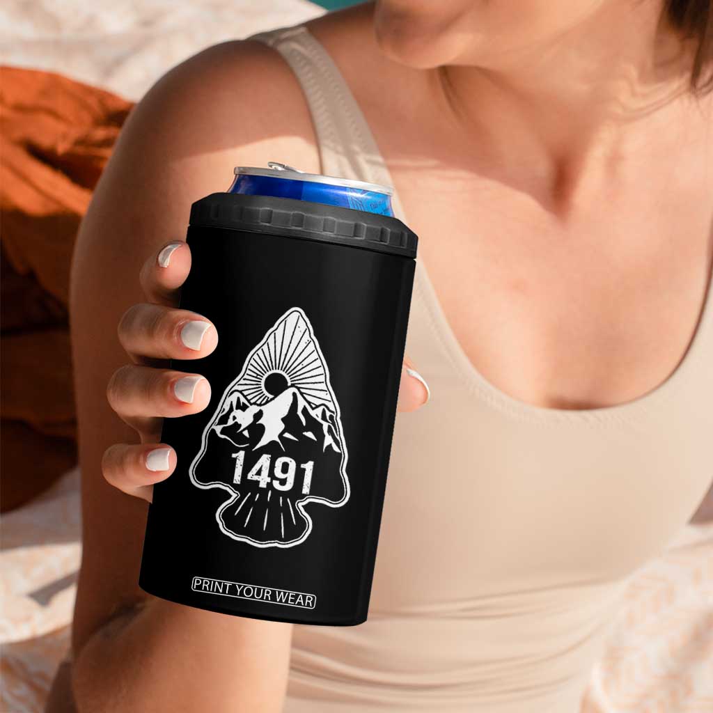 Proud Native American 1491 Pre Columbus Indigenous Arrowhead 4 in 1 Can Cooler Tumbler TS11 Print Your Wear