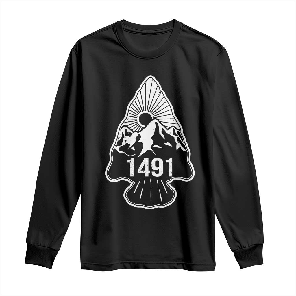 Proud Native American 1491 Pre Columbus Indigenous Arrowhead Long Sleeve Shirt TS11 Black Print Your Wear