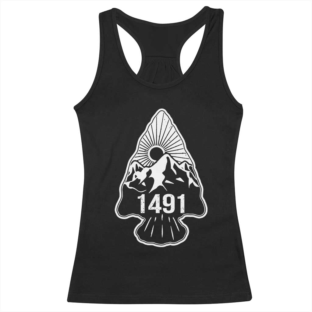 Proud Native American 1491 Pre Columbus Indigenous Arrowhead Racerback Tank Top TS11 Black Print Your Wear