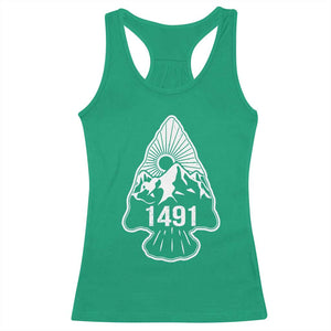 Proud Native American 1491 Pre Columbus Indigenous Arrowhead Racerback Tank Top TS11 Irish Green Print Your Wear
