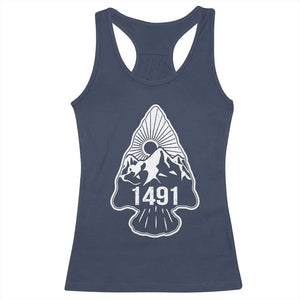 Proud Native American 1491 Pre Columbus Indigenous Arrowhead Racerback Tank Top TS11 Navy Print Your Wear