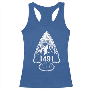 Proud Native American 1491 Pre Columbus Indigenous Arrowhead Racerback Tank Top TS11 Royal Blue Print Your Wear