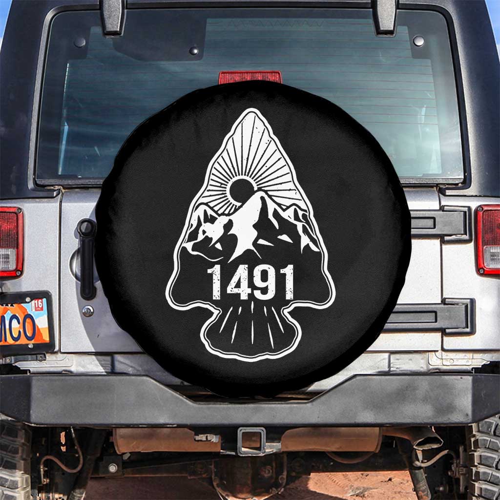 Proud Native American 1491 Pre Columbus Indigenous Arrowhead Spare Tire Cover TS11 No hole Black Print Your Wear