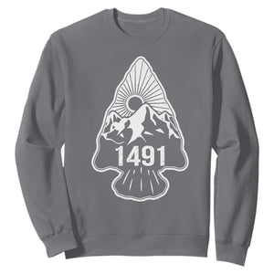Proud Native American 1491 Pre Columbus Indigenous Arrowhead Sweatshirt TS11 Charcoal Print Your Wear